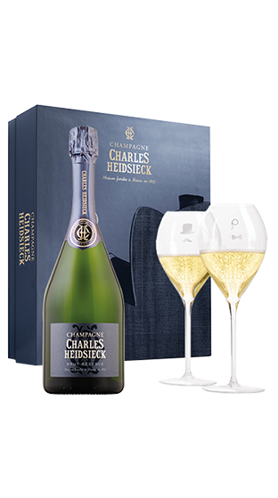 Charles Heidsieck Brut Reserve And Two Flutes 'armchair' Gift Box NV