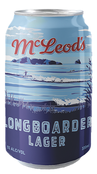 Mcleods Brewery Longboarder Lager Cans (6 Pack)